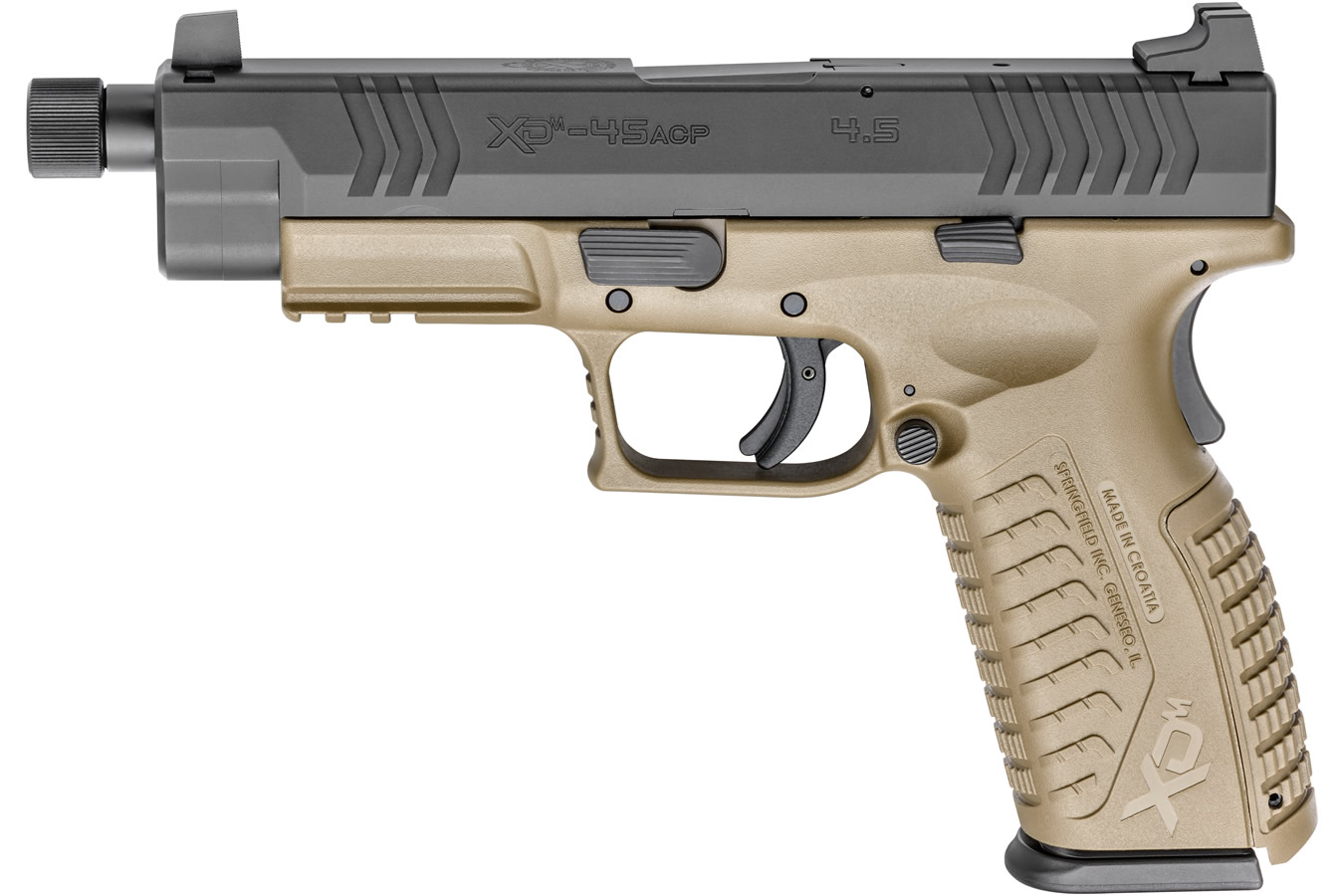 Springfield XDM .45ACP 4.5 Flat Dark Earth (FDE) Essentials Package with Threaded Barrel Springfield XDM .45ACP 4.5 Flat Dark Earth (FDE) Essentials Package with Threaded Barrel - Firearms - Sunshine Gun Shop