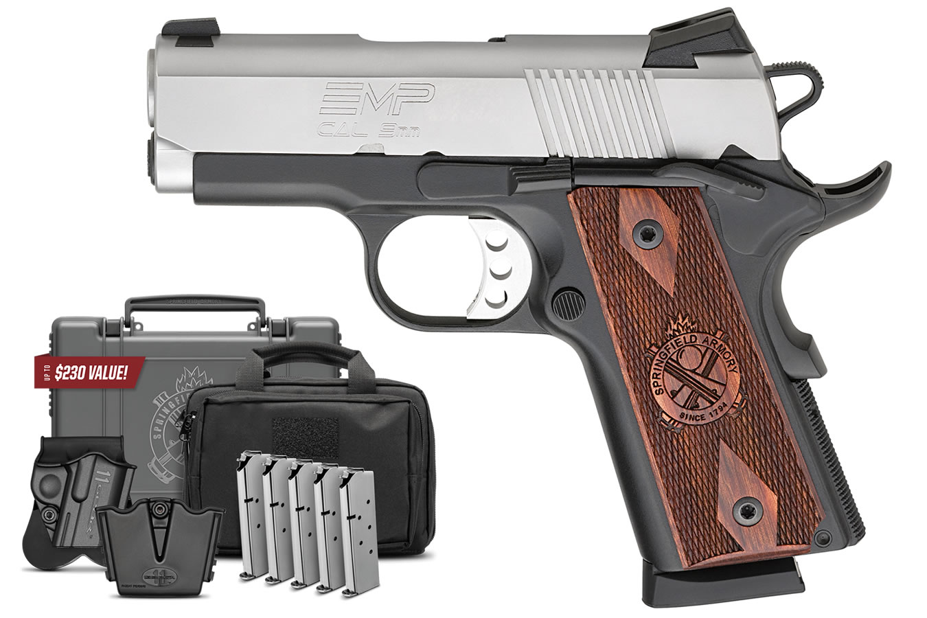 Springfield 1911 EMP 9mm Bi-Tone Pistol with Instant Gear Up Package Springfield 1911 EMP 9mm Bi-Tone Pistol with Instant Gear Up Package - Pistols - Sunshine Gun Shop