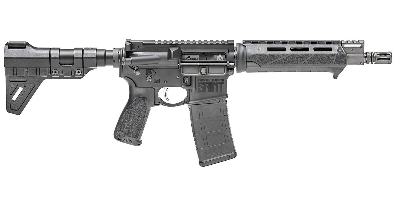 Springfield Saint 5.56mm AR15 Pistol with 9.6 inch Barrel, M-LOK Rail and Blade Stock Springfield Saint 5.56mm AR15 Pistol with 9.6 inch Barrel, M-LOK Rail and Blade Stock - Pistols - Sunshine Gun Shop